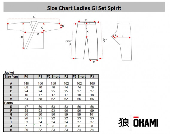 OKAMI Ladies BJJ Gi Set Spirit - schwarz