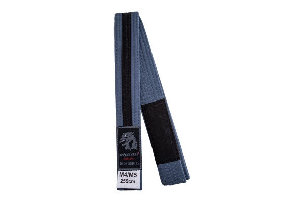 okami fightgear Kids BJJ Belt - grau / schwarz