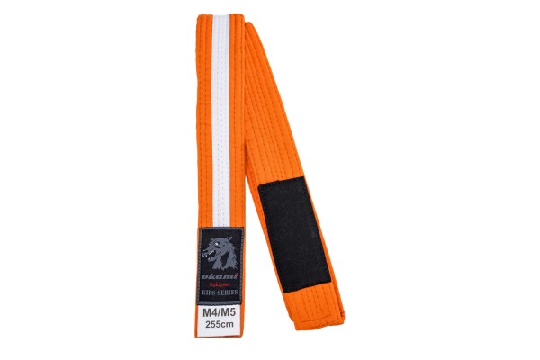 okami fightgear Kids BJJ Belt - orange / white