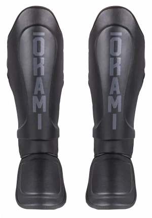 OKAMI FIGHTGEAR Shin Guards Contender V2 Black/Black