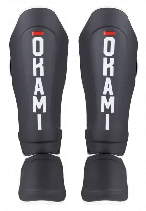 OKAMI FIGHTGEAR Shin Guards Contender V2 Black/White